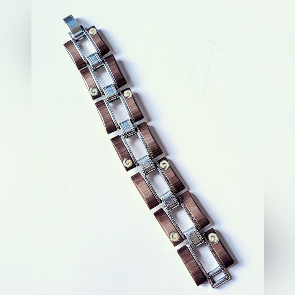 BRIGHTON MILANO BROWN & CREAM LINK BRACELET - Picture 2 of 9